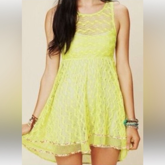 Free People New Romantics Madame Butterfly Dress Tunic Open Knit Faerie  Small - Picture 1 of 13